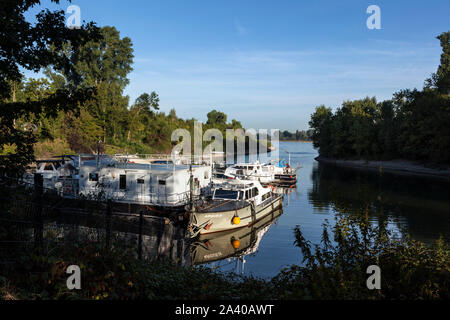 La marina in Dusseldorf-Lorick Foto Stock