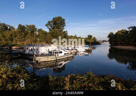 La marina in Dusseldorf-Lorick Foto Stock
