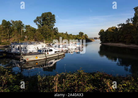 La marina in Dusseldorf-Lorick Foto Stock