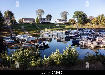 La marina in Dusseldorf-Lorick Foto Stock