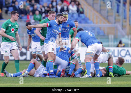 Tito Tebaldi durante la Guinness Sei Nazioni 2019 - Italia vs Irlanda , Italia, 24 Feb 2019, Rugby Rugby italiano Team nazionali Foto Stock