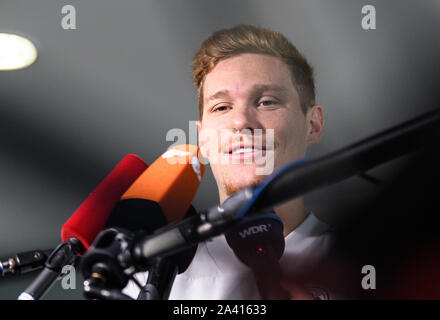 Marcel Halstenberg (Germania). GES/calcio/conferenza stampa del team nazionale tedesco a Dortmund, 11.10.2019 Calcetto: conferenza stampa del team nazionale tedesco, Dortmund, Ottobre 11, 2019 | Utilizzo di tutto il mondo Foto Stock