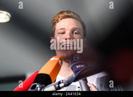 Marcel Halstenberg (Germania). GES/calcio/conferenza stampa del team nazionale tedesco a Dortmund, 11.10.2019 Calcetto: conferenza stampa del team nazionale tedesco, Dortmund, Ottobre 11, 2019 | Utilizzo di tutto il mondo Foto Stock