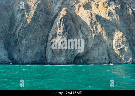 Kara-Dag Montagne, Vista delle rocce dal mare, Crimea, Russia Foto Stock