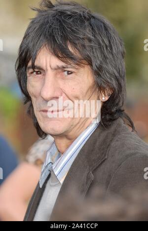 Ronnie Wood. Tracey Emin svelata una bandiera intitolata " Un segreto è di salvare tutto' presso il centro di Southbank per il Giubileo pennone. Southbank, Londra. Regno Unito Foto Stock