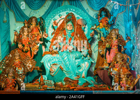 Dea Durga idolo,Sijhora, Madhya Pradesh, India Foto Stock