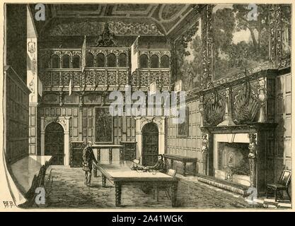 'L'Dining-Hall, Hatfield', 1898. Hatfield House costruito nel 1611 da Robert Cecil, 1° Conte di Salisbury e Chief Minister di King James I. dal nostro paese, Volume II". [Cassell and Company, Limited, Londra, Parigi &AMP; Melbourne, 1898] Foto Stock