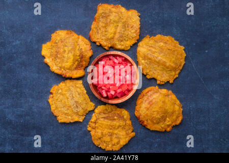 Fritte frittelle di banana Foto Stock