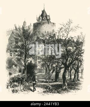 'Il coprifuoco Tower', C1870. Coprifuoco torre presso il castello di Windsor e risale al XIII secolo. L'interno della torre contiene un ex dungeon. Dal pittoresco Europa - Le Isole Britanniche, Vol. Io". [Cassell Petter &AMP; Galpin, Londra, c1870] Foto Stock