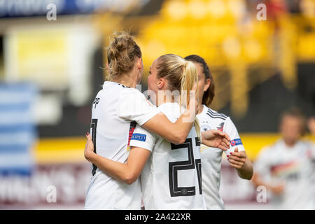 Salonicco, Grecia Ottobre 08, 2019: i giocatori di Germania stanno celebrando durante il femminile UEFA campionato europeo 2021 qualifier match betw Foto Stock