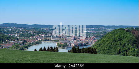 Vista della città di Passau in Bassa Baviera Foto Stock