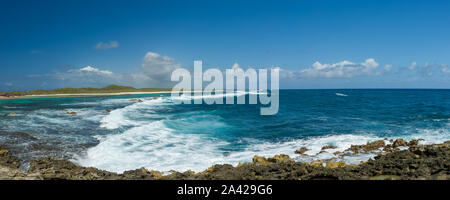 Vista panoramica delle Anse des Chateaux Beach in Guadalupe Foto Stock