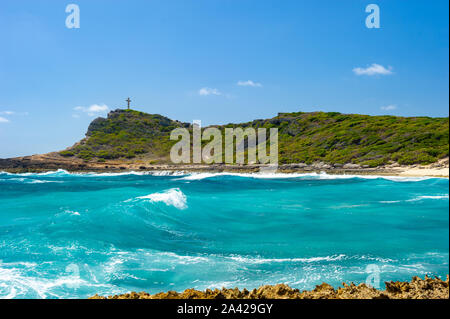 Vista panoramica delle Anse des Chateaux Beach in Guadalupe Foto Stock