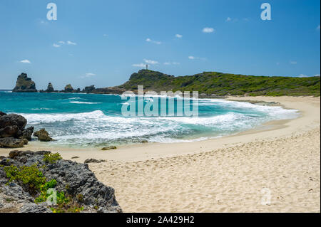 Vista panoramica delle Anse des Chateaux Beach in Guadalupe Foto Stock