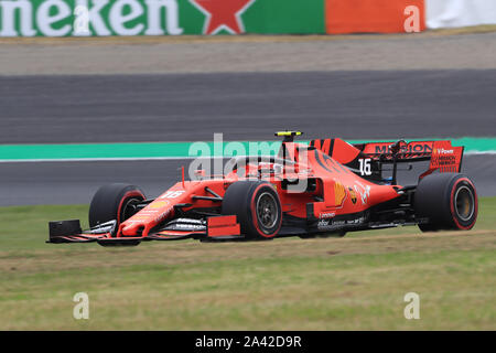 Il circuito di Suzuka, Suzuka City, Giappone. Undicesimo oct, 2019. Formula Uno giapponese Grand Prix, giorno di pratica; la Scuderia Ferrari, Charles Leclerc - Editoriale usare carte di credito: Azione Plus sport/Alamy Live News Foto Stock