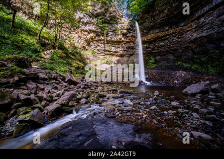 Forza Hardraw cascata è il singola più alta cascata di caduta in Inghilterra. Foto Stock
