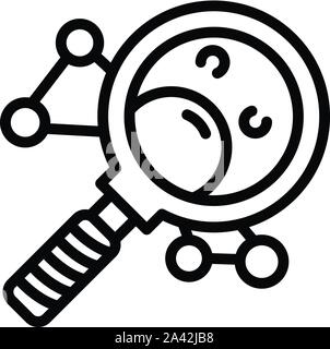 Chimica vetro Ingrandisci icona, stile contorno Illustrazione Vettoriale