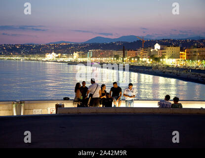 Staden Nice på den franska rivieran. Promenade des Anglais. La città di Nizza sulla Costa Azzurra. Promenade des Anglais.Foto Jeppe Gustafsson Foto Stock