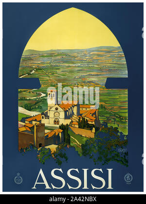 Assisi poster di viaggio Foto Stock