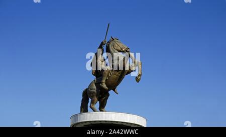 Mighty monumenti della capitale macedone Skopje Foto Stock