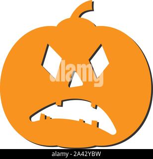 Halloween jack-o-lantern zucca isolato su bianco illustrazione vettoriale Illustrazione Vettoriale