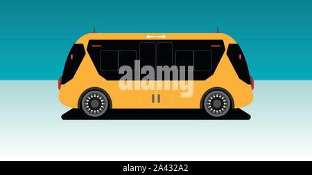 I conducenti autonomi all'interno di Airport bus mini Illustrazione Vettoriale