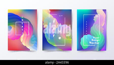Abstract coperchio liquido design. 3d forme di gradiente. Design moderno per la presentazione, invito, flyer, poster Illustrazione Vettoriale