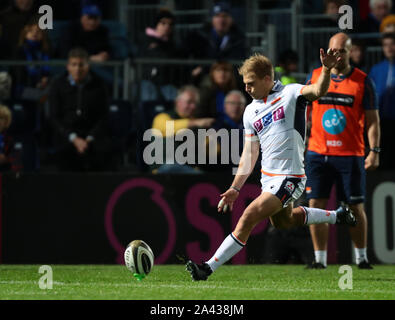 Arena RDS, Dublino, Leinster, Irlanda. Undicesimo oct, 2019. Guinness Pro 14 Rugby, Leinster rispetto a Edimburgo; Murray Douglas (Edimburgo) converte il provare - Editoriale usare carte di credito: Azione Plus sport/Alamy Live News Foto Stock