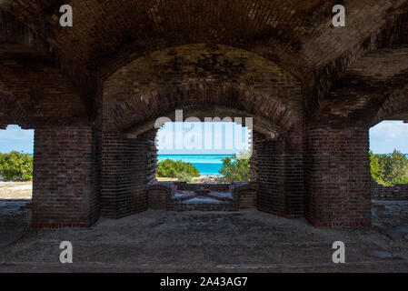 Vista sul mare da Un'Ansa di Fort Jefferson, Dry Tortugas National Park, Florida/USA Foto Stock