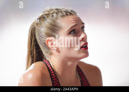 Alysha Newman (Canada). Pole Vault donne finali. IAAF mondiale di atletica, Doha 2019 Foto Stock