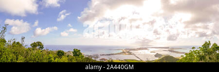 Vista panoramica di Sint Maarten aeroporto. E il paesaggio di st.maarten Foto Stock