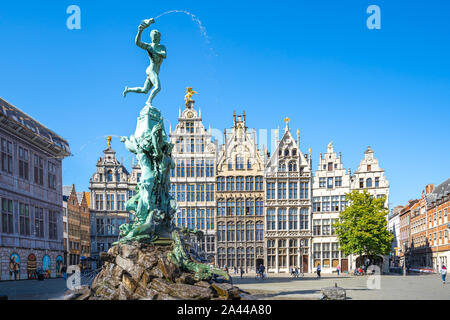 Il Grote Markt di Anversa in Belgio. Foto Stock