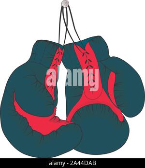Guantoni da pugilato in stile cartoon illustrazione vettoriale. t-shirtdesign. Illustrazione Vettoriale
