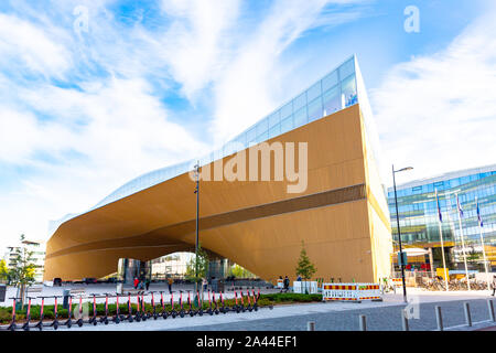 Biblioteca di Oodi. Oodi è la nuova Biblioteca Centrale di Helsinki. Finlandia Foto Stock