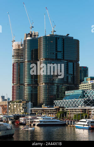 Sydney, Australia - 2016 Mar 26: King Street Wharf e il molo di Barangaroo edifici di uffici. Sud Barangaroo progetto di riqualificazione comprende la costruzione Foto Stock