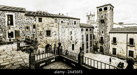 Plaza de San Jorge. Ciudad de Cáceres. Extremadura. España. Foto Stock