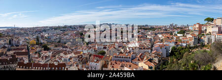 Ottobre 6th, 2019, Lisbona, Portogallo - Vista aerea della zona del centro citta' Foto Stock