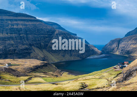 Saksun, Streymoy, Isole Faerøer, Danimarca Foto Stock