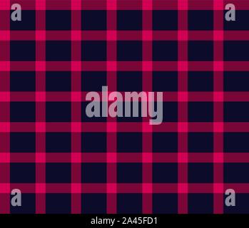 Blu scuro e rosa a scacchi modello senza giunture. Navy blu e viola plaid texture. Gingham sfondo senza giunture. Lumberjack sfondo per i tessili.vettore Illustrazione Vettoriale