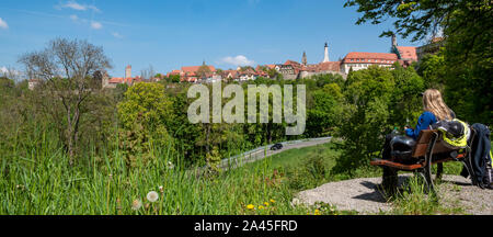 Panorama di Rothenburg ob der Tauber Baviera Foto Stock
