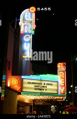 Los Angeles, California, Stati Uniti d'America 11 ottobre 2019 una vista generale di atmosfera del marquee alla Badflower concerto su 'OK Im malati' Tour nel mese di ottobre 11, 2019 a El Rey Theatre di Los Angeles, California, USA. Foto di Barry re/Alamy Live News Foto Stock