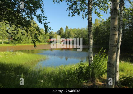 Laghi poco profondi all'isola Rovon a Skelleftea. Foto Stock