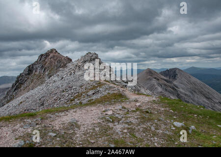 Spidean Coire nan Clach, il vertice di Beinn Eighe, Torridon, Wester Ross, NW Highlands, Scozia Foto Stock