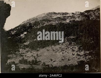 Feindliche Stellungen am Krasji Vrh appendere. Verbindung zwischen Krasji Vrh und Talsperre. Standpunkt, Artillerie Beobachter am VRSIC. aufgenommen am 30. Juni 1916. Foto Stock