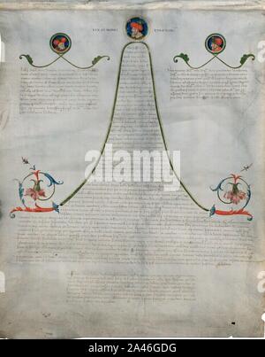 Felix Petancius Genealogia Turcorum imperatorum circa 1502 1512, Buda, Pergamen Cod. Lat. 378 4. Foto Stock