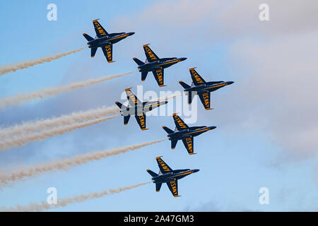 Aeroplano Blue Angels F-18 Hornet jet foghter Foto Stock