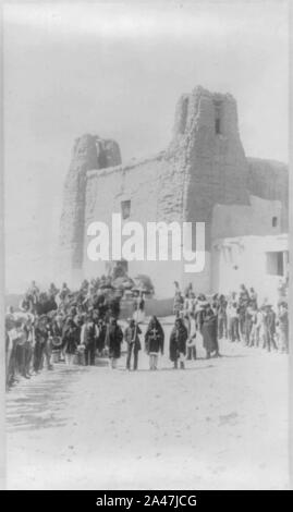 Giorno di festa a San Estevan del Rey Missione, Acoma Pueblo, Nuovo Messico Foto Stock