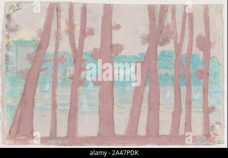 Stanisław Feliks Jasiński - Arbres au bord de la riviere. Foto Stock