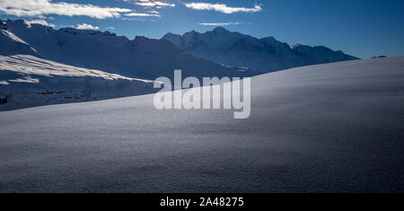 Vista della montagna più alta d'Europa - Mont Blanc dal Gran Massiccio, Flaine, Francia Foto Stock