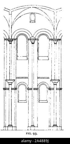 Fig. 93 - vista in elevazione di una baia della Cattedrale di Speyer. Foto Stock